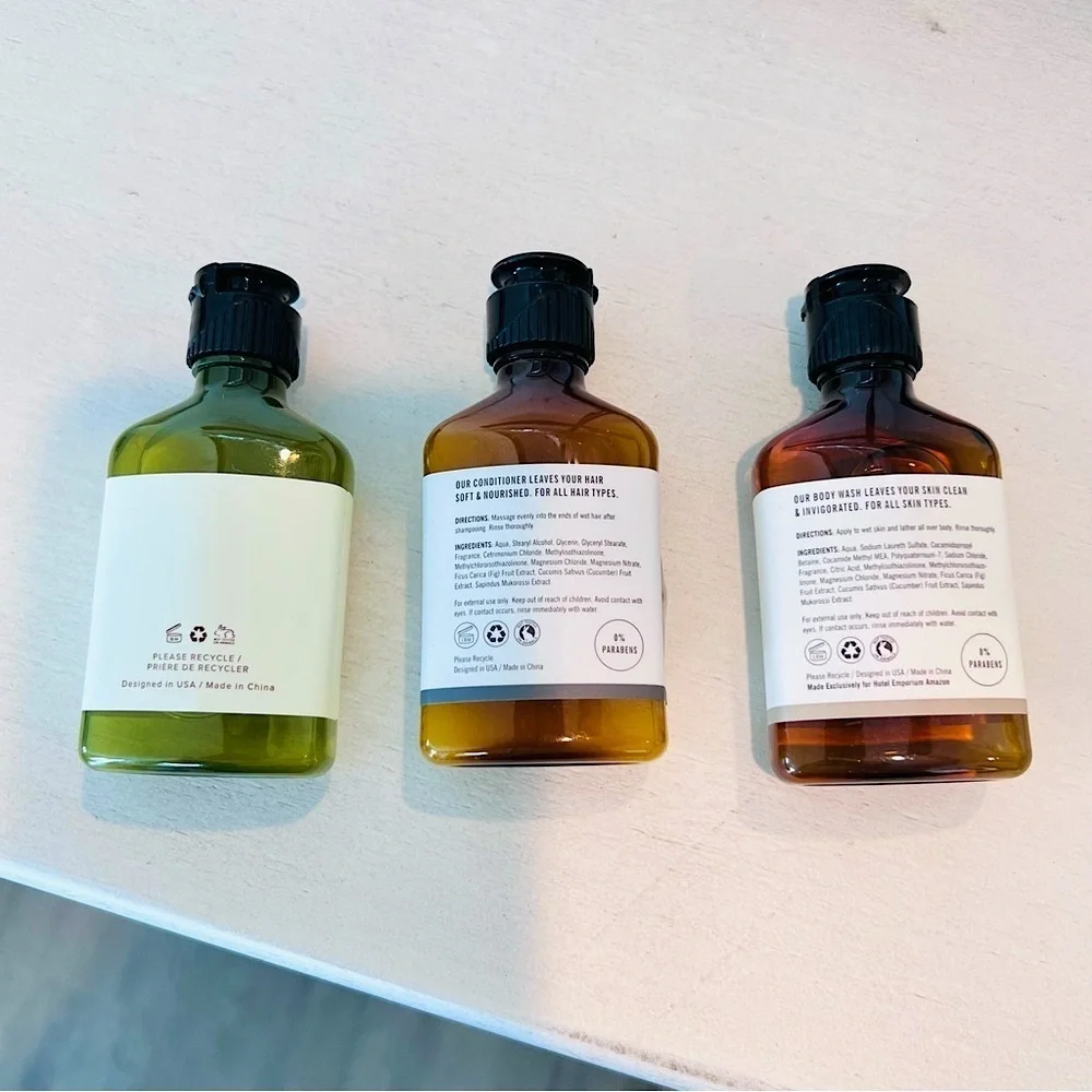 WOODBURY & CO Brown Sugar Fig Travel Bath Set Shampoo Body Wash Conditioner NWT